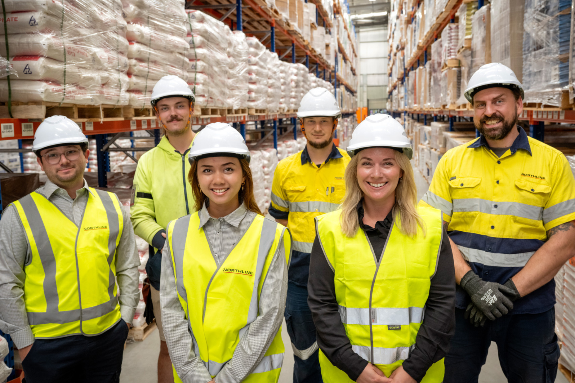 Northline employees standing in warehouse