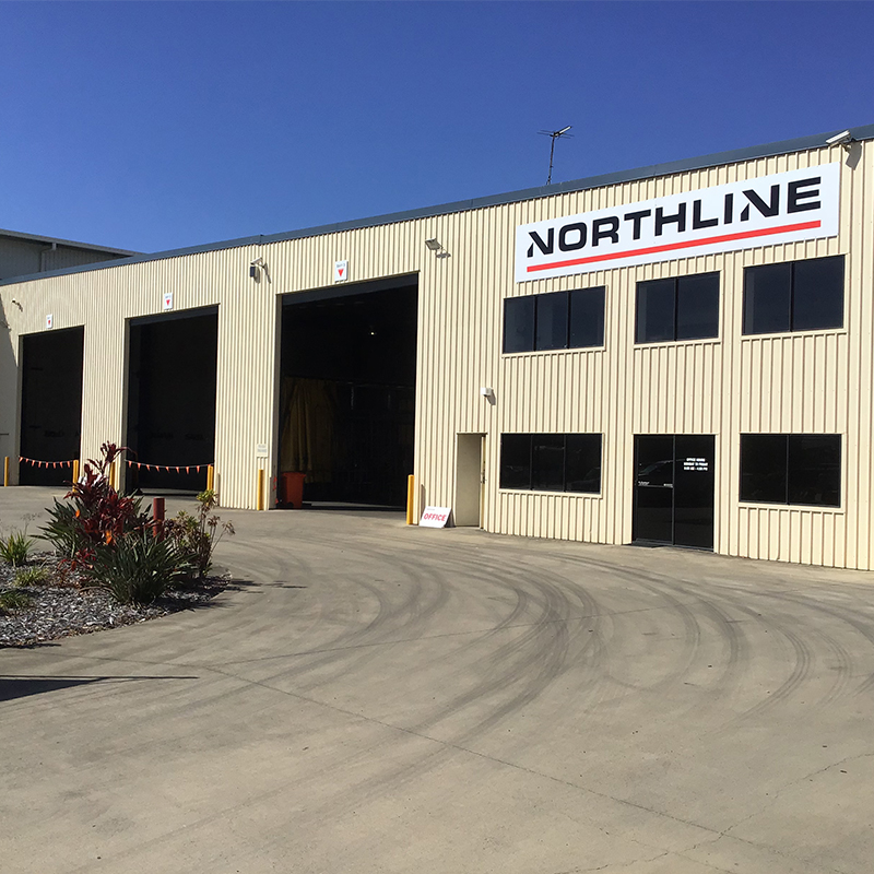 Northline's Mackay depot at 13 Silverton Court, Paget, featuring high-clearance warehousing and office space.